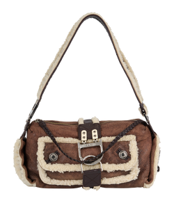 Flight Shoulder Bag, Leather/Shearling, Brown, 05MA0075, 2*